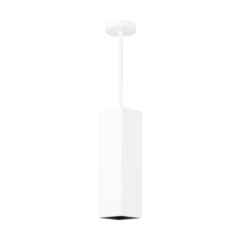 Visual Comfort Architectural 700TDEXOP184830WB-LED935 Modern Exo 18" 1-lt 5" LED Pendant Ceiling Light - Stem Length: 48" - CCT: 3500K - Shade Color: Matte White - Trim Finish: Black - Beam Spread: 30°