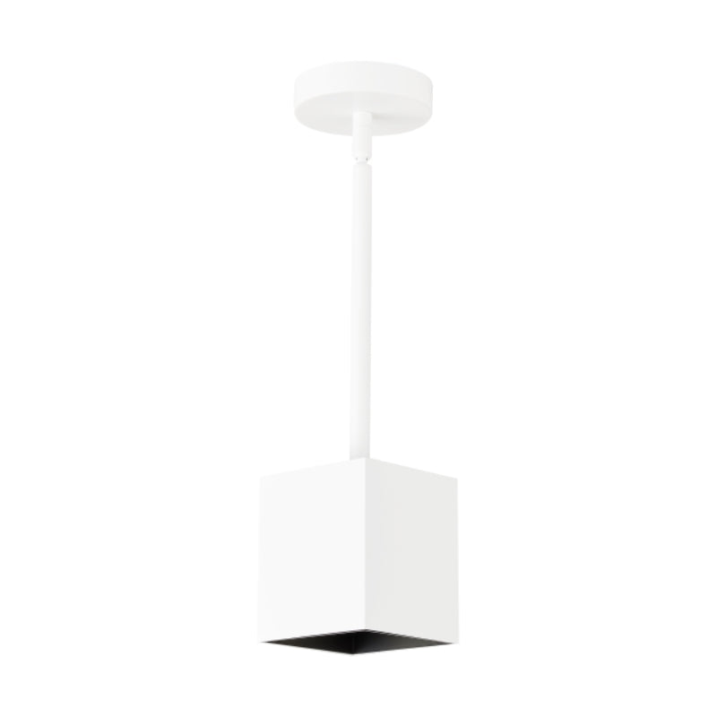 Visual Comfort Architectural 700TDEXOP63630WB-LED935 Modern Exo 6" 1-lt 5" LED Pendant Ceiling Light - Stem Length: 36" - CCT: 3500K - Shade Color: Matte White - Trim Finish: Black - Beam Spread: 30°
