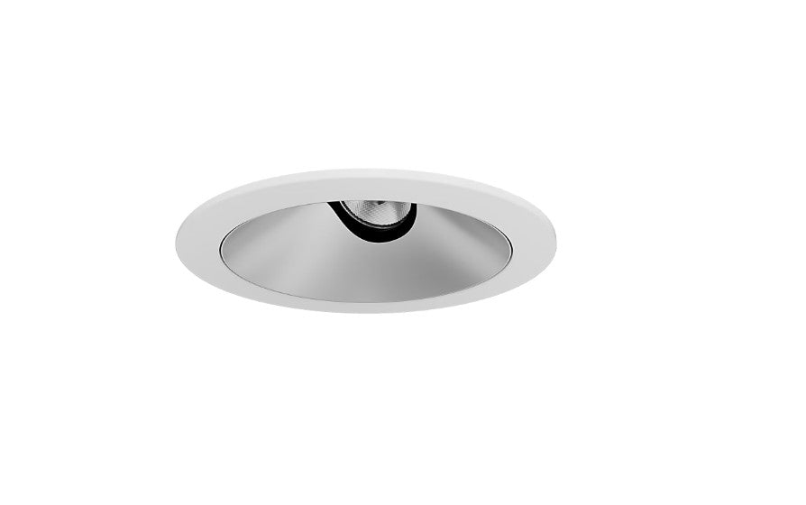 Visual Comfort Architectural ENCL3RRF-L12935AI-S-W Modern Entra CL 3" Round Adjustable Flanged IC Airtight Trim / Remodel Housing - CCT: 3500K - 12W - Reflector/Baffle Color: Silver - Finish: White