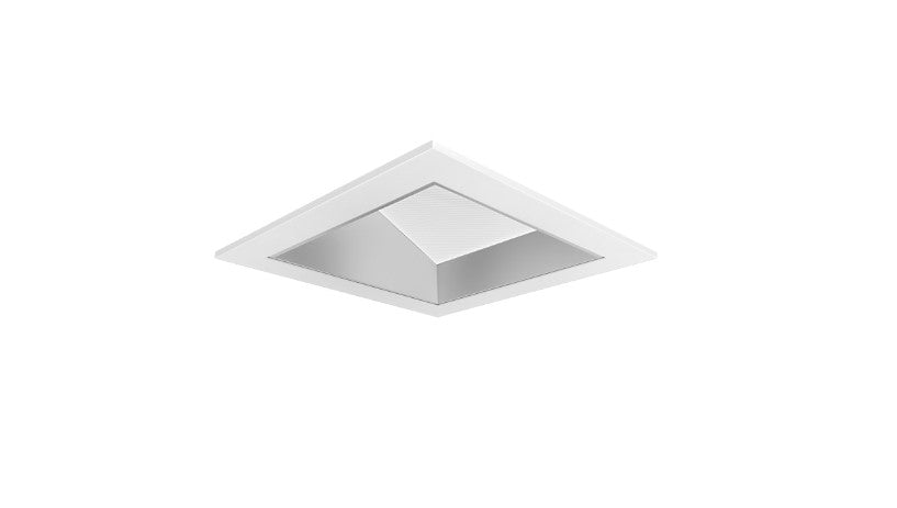 Visual Comfort Architectural ENCL3SRF-L15935WI-S-W Modern Entra CL 3" Square Wall Wash Flanged IC Airtight Trim / Remodel Housing - CCT: 3500K - 15W - Reflector Finish: Satin Nickel - Trim Finish: White