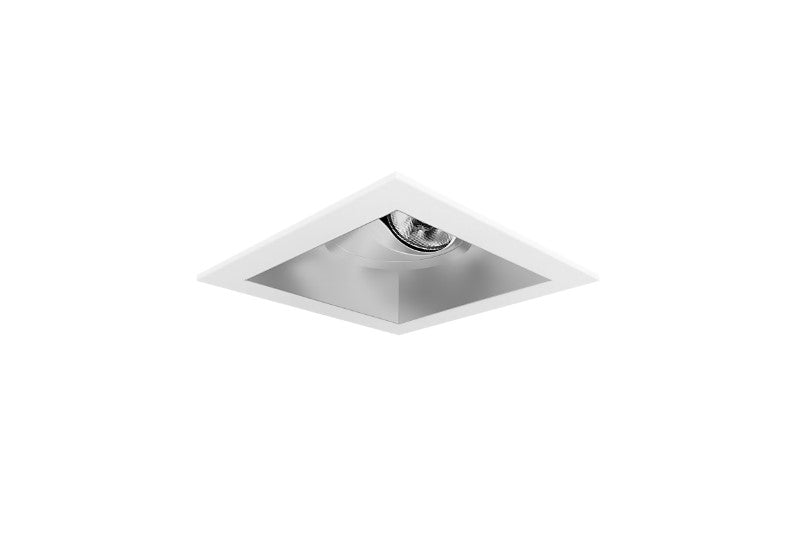 Visual Comfort Architectural ENCL3SRF-L15935AI-S-W Modern Entra CL 3" Square Adjustable Flanged IC Airtight Trim / Remodel Housing - CCT: 3500K - 15W - Reflector Finish: Satin Nickel- Trim Finish: White
