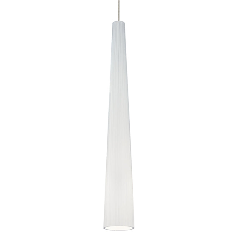 Visual Comfort Architectural 700MPZENLWS-LEDS930 Modern 4" Zenith LED Monopoint Low Voltage Large Pendant Light - 12V - CCT: 3000K - Color Option: White - Finish: Satin Nickel