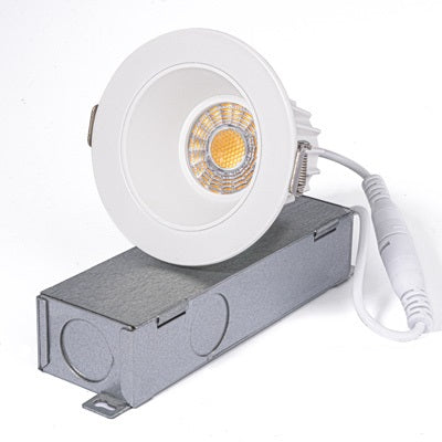 2" LED Round Canless Recessed Downlight, Selectable 3CCT - White Finish