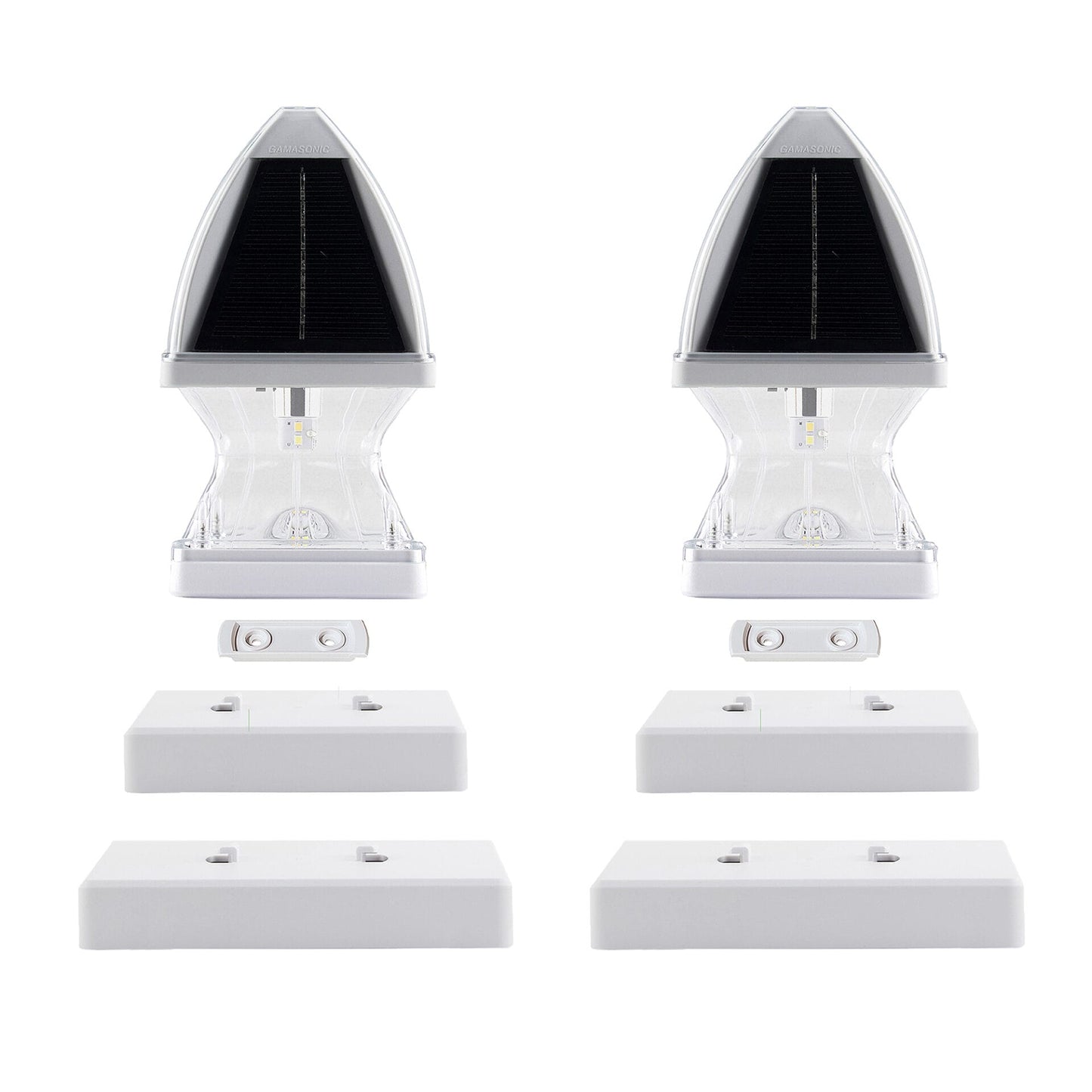 Gama Sonic 143iP2902KIT Gothic Solar Post Cap Light - White 2PK Kit With Finish 4"/5" Caps
