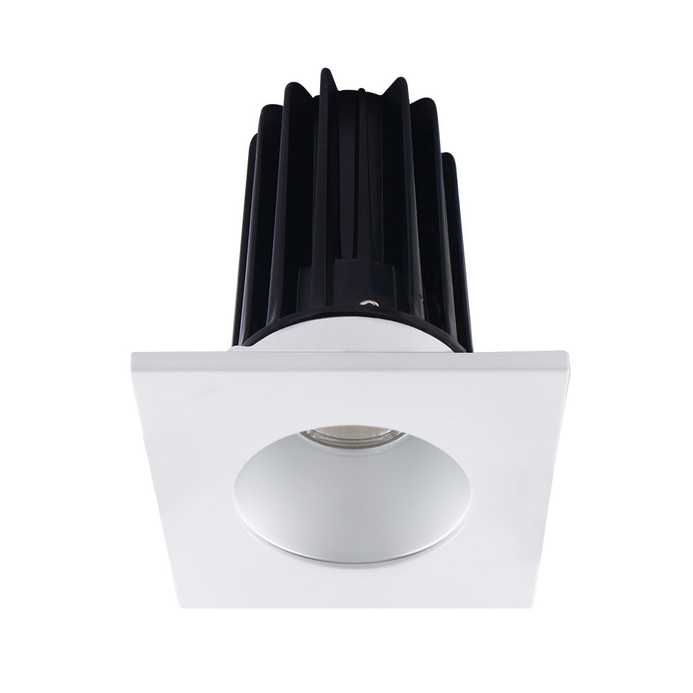 Lotus LED Lights LED-2-S15W-30K-2RRAK-2STWH-60D 2" Recessed LED 15W High Output Designer Series, 1000 Lumens, CCT 3000K, Alzak Reflector, Square White Trim, 60° Beam Angle
