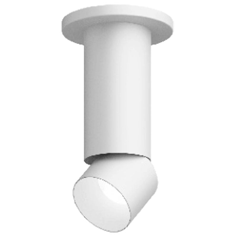 Visual Comfort Architectural ENCY3RS-L279301A-UNV-AW ENTRA 3" 27W Adjustable White Cylinder Surface Mount LED Ceiling Light - Brushed Aluminum Reflector - CCT 3000K - Beam Spread: 18°