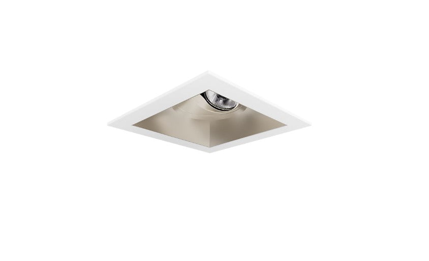 Visual Comfort Architectural ENCL3SRF-L15WD31AI-C-W Modern Entra CL 3" Square Adjustable Flanged IC Airtight Trim / Remodel Housing - CCT: 3000K-1800K - 15W - Reflector Finish: Champagne - Trim Finish: White