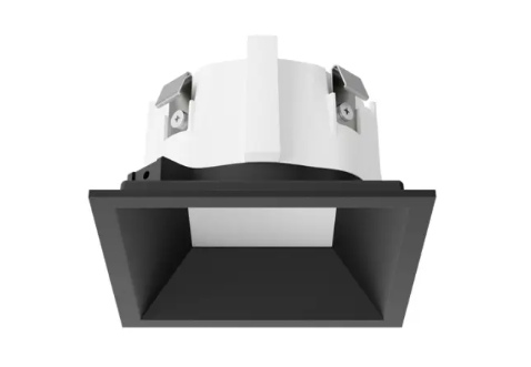 DMF Lighting X2TSDSBKMF X-Series 2" Square Downlight Beveled Micro-Flange Trim, Black Finish