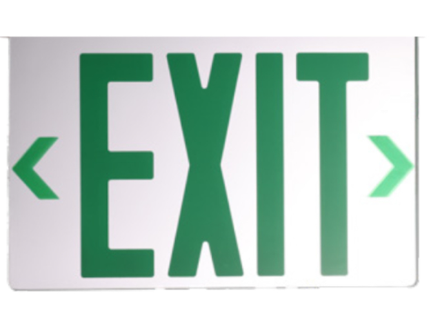 Westgate XT-EL2GM-WH-CP Edge-Lit Exit Sign Double Face Panel Only For Single Face Conversion Green Letters