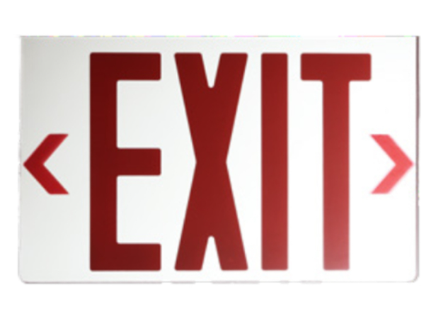 Westgate XT-EL2RM-WH-CP Edge-Lit Exit Sign Double Face Panel Only For Single Face Conversion Red Letters