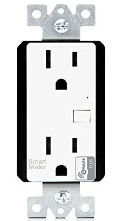 Enerlites ZW15RM-PLUS-W Wireless Control Smart Meter Duplex Receptacle, White