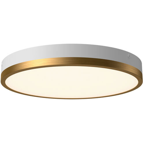 Alora Mood FM554215AGWH-5CCT Adelaide LED 15 inch Aged Gold and White Flush Mount Ceiling Light
