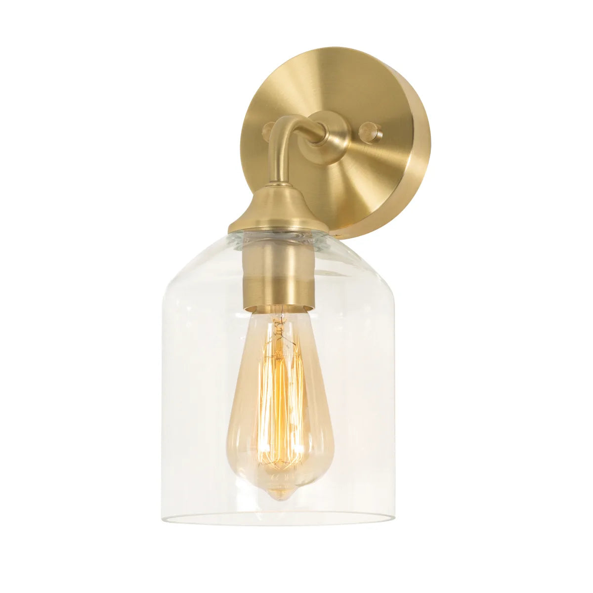 AFX Lighting WMMS0611MBSB 60W LED William Wall Sconce Light, 1-Light, E26, Brass