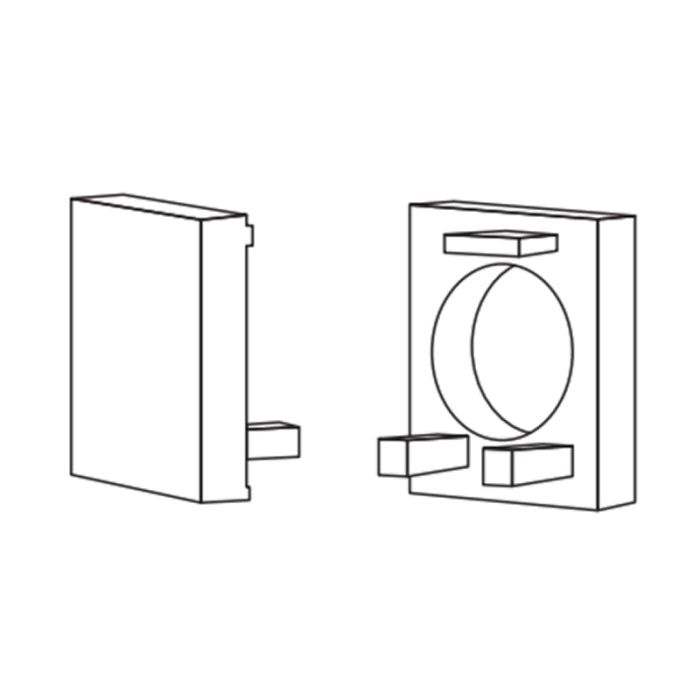 Alloy LED AL-01-33-9951-SL RazorLine 3.7 Plastic End-Caps 2 Pair Pack (2 Open, 2 Closed) - Silver