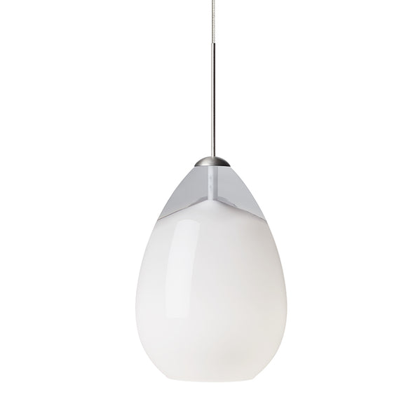 Visual Comfort Architectural 700FJALIWS-LEDS930 Alina LED Freejack Pendant - Satin Nickel - White Shade - 6W 3000K - 363 Lumens - CRI 90 - 12V - Dimmable