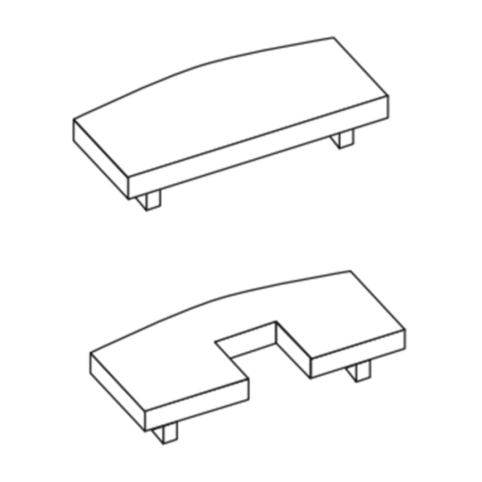 Alloy LED AL-82-01-9951-WH Channel - Low-Profile Surface-Mount - End-Caps 1 Pair