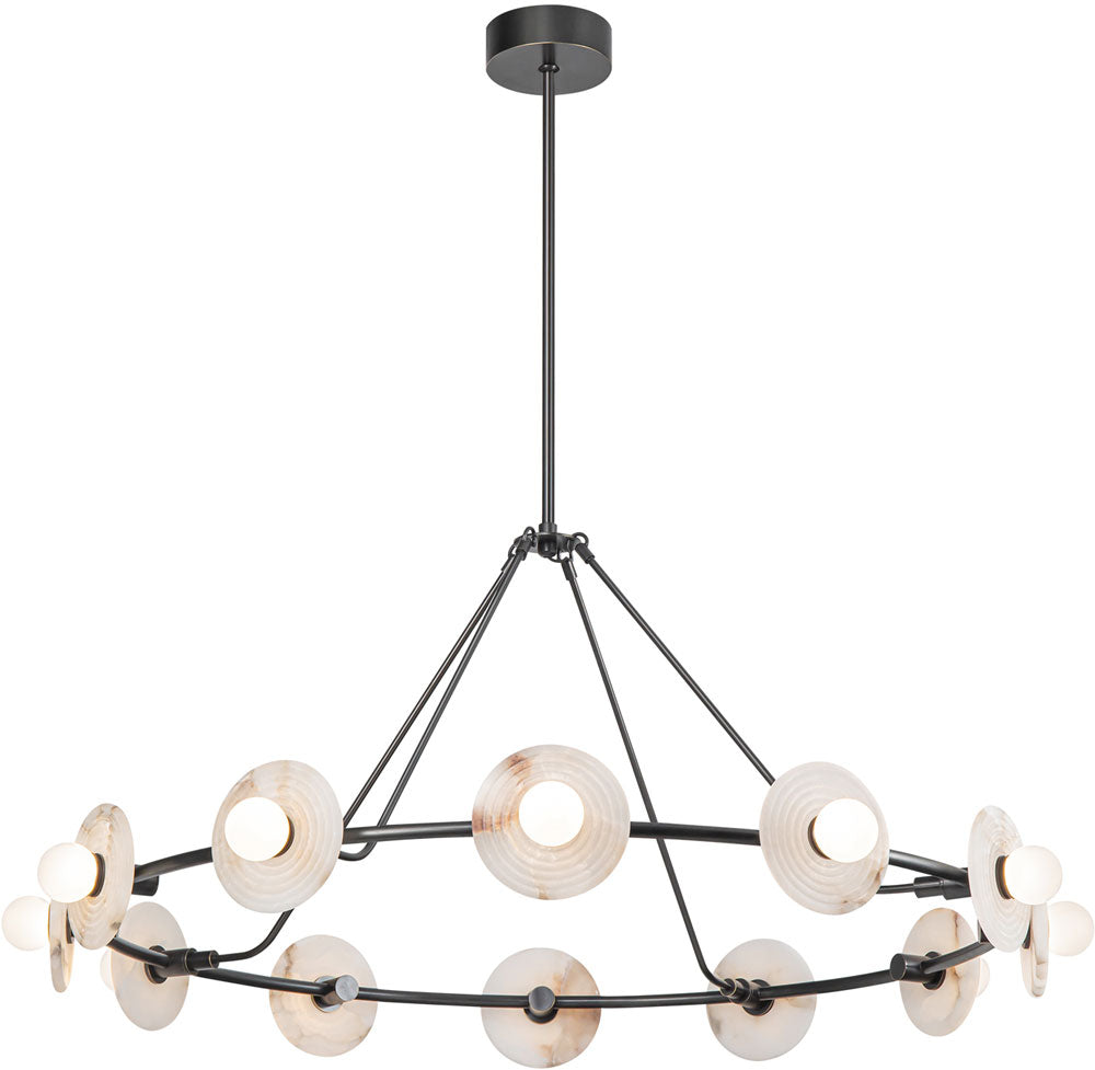 Alora Lighting CH346046UBAR-UNV Dahlia 46-in Urban Bronze/Alabaster LED Chandelier