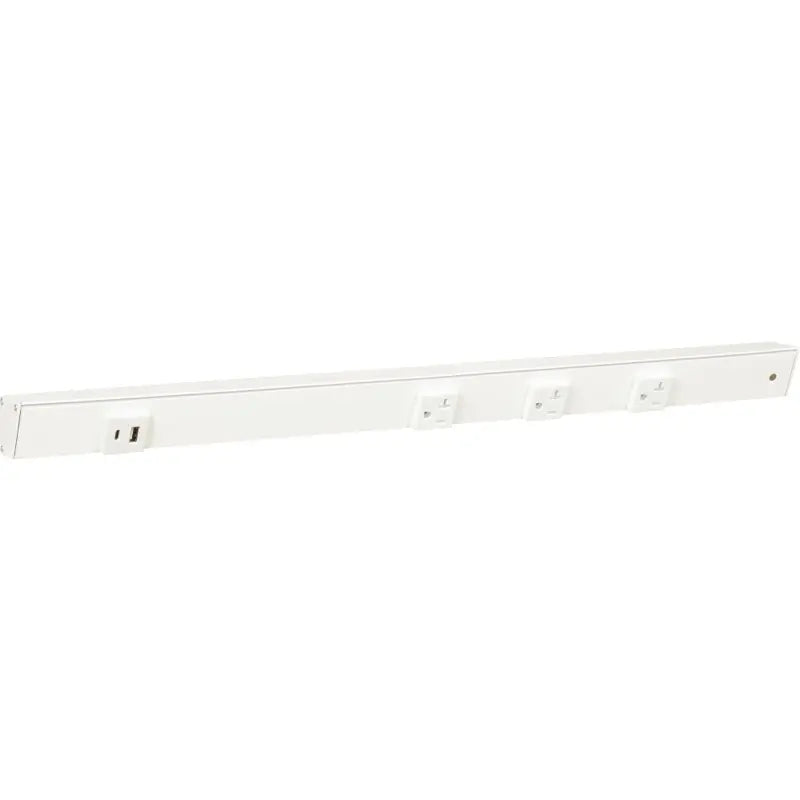 Task Lighting APTUL24-4WWT 24" Slim Angled Power Strip - Right Wire Entry - 3 White Receptacle - Left Side USB-A/C - 120V - Finish: White