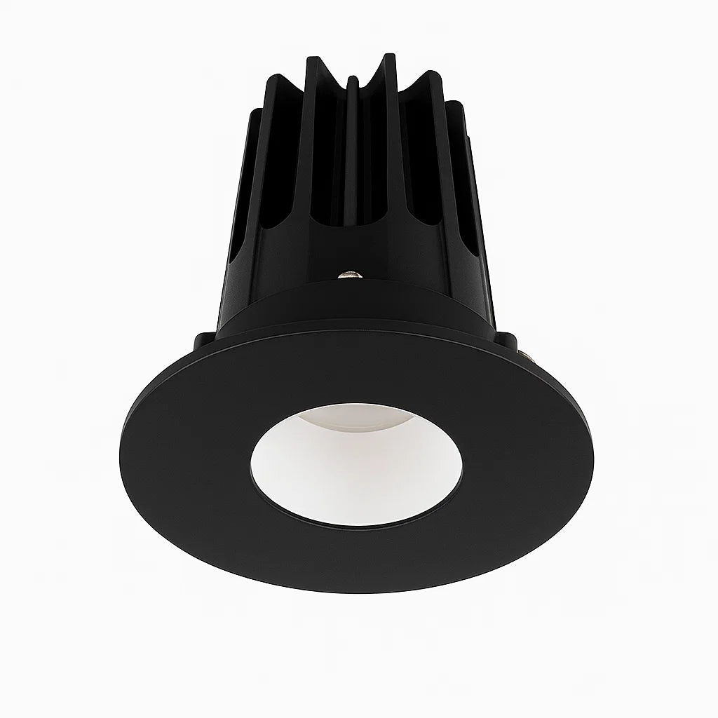 Lotus LED Lights LED-2-S8W2-30K-2RRWH-2RPH-BK 8W 600LM Recessed LED Downlight - 3000K CCT with White Reflector and Black Pinhole Trim