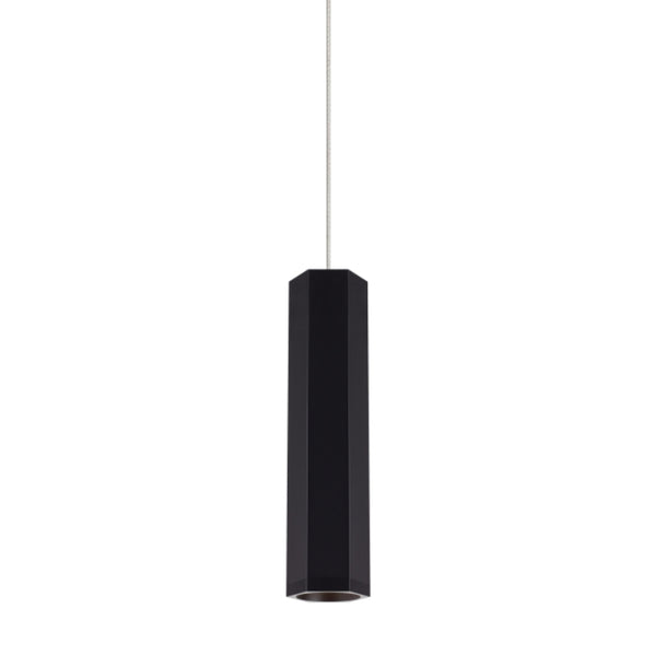 Visual Comfort Architectural 700MOBLKSBS Blok Small Monorail Pendant - Matte Black/ Satin Nickel - Steel Shade - 12V - Dimmable