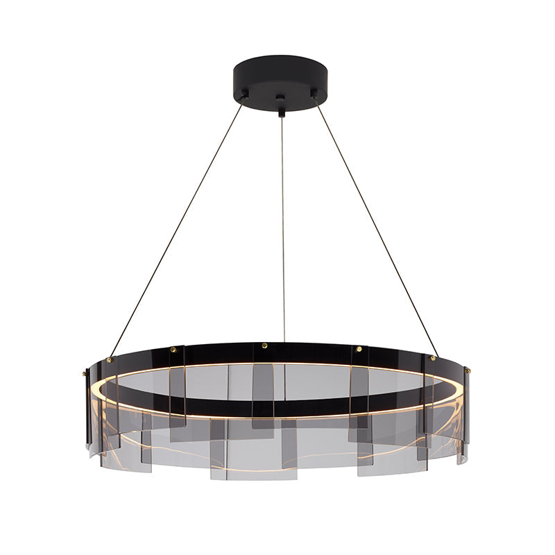 Visual Comfort Architectural 700STR30KB-LED927 Modern Sean Lavin Stratos 31" LED Chandelier - CCT: 2700K - Voltage: 120-277V - Finish: Smoke/Black