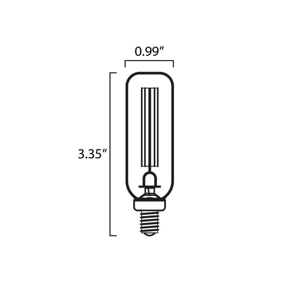 Maxim Lighting BL4E12T8CL120V22 LED T8 Replacement Bulb Dimensions - 0.99 inch Width by 3.35 inch Height
