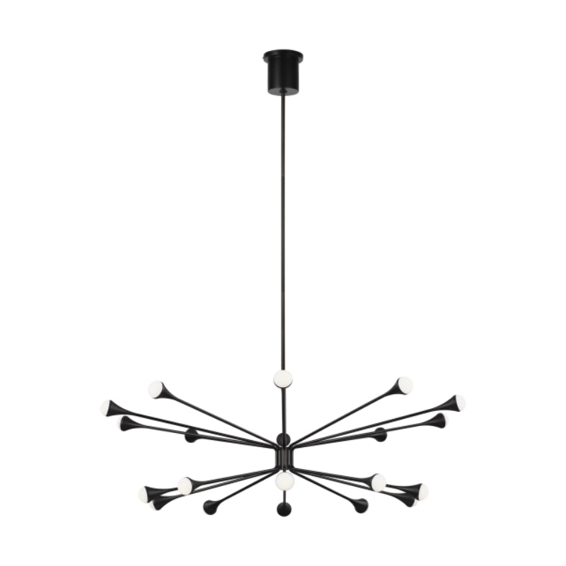 Visual Comfort Architectural 700LDY20B-LED930 Modern Sean Lavin Lody 20-lt 48" LED Chandelier Ceiling Light - CCT 3000K - Finish: Matte Black