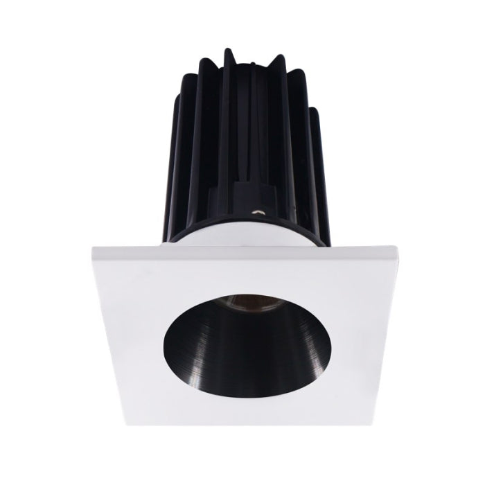 LOTUS LED-2-S15W-3018K-2RRBK-2STWH 2" LED RECESSED DOWNLIGHT - High Output - 15W - Warm Dim / 3K-18K - 800 Lumens - Black Reflector - Square White Trim - 120V