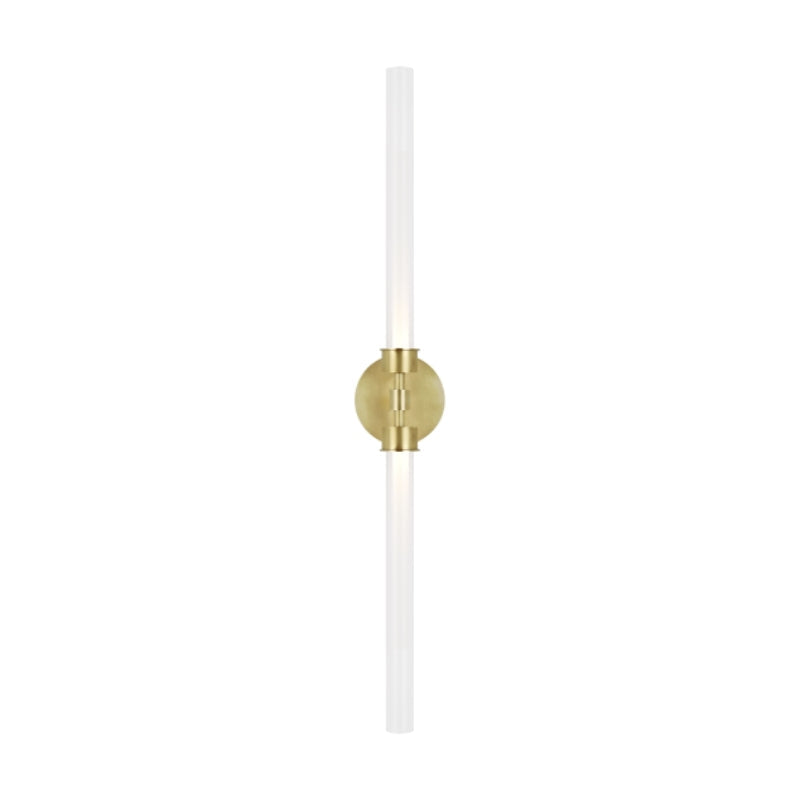 Visual Comfort Architectural 700BCLNG2NB-LED930-277 Modern Sean Lavin Linger 2-lt 32" Tall LED Wall/Bath Light CCT 3000K - Voltage 277V - Finish Natural Brass