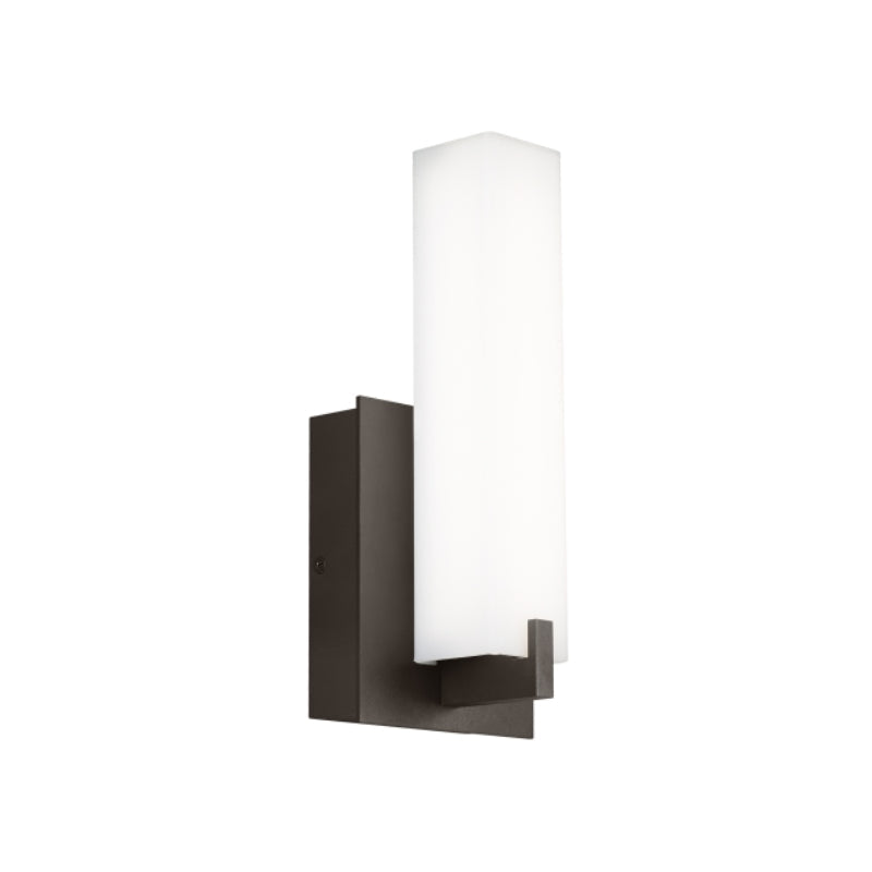 Visual Comfort Architectural 700OWCOS84012YZUNVSLFSP Modern Cosmo 12" Tall LED Outdoor Wall Light With In-Line Fuse & Surge Protection - 120-277V - CCT : 4000K - Color: White Acrylic - Finish: Bronze