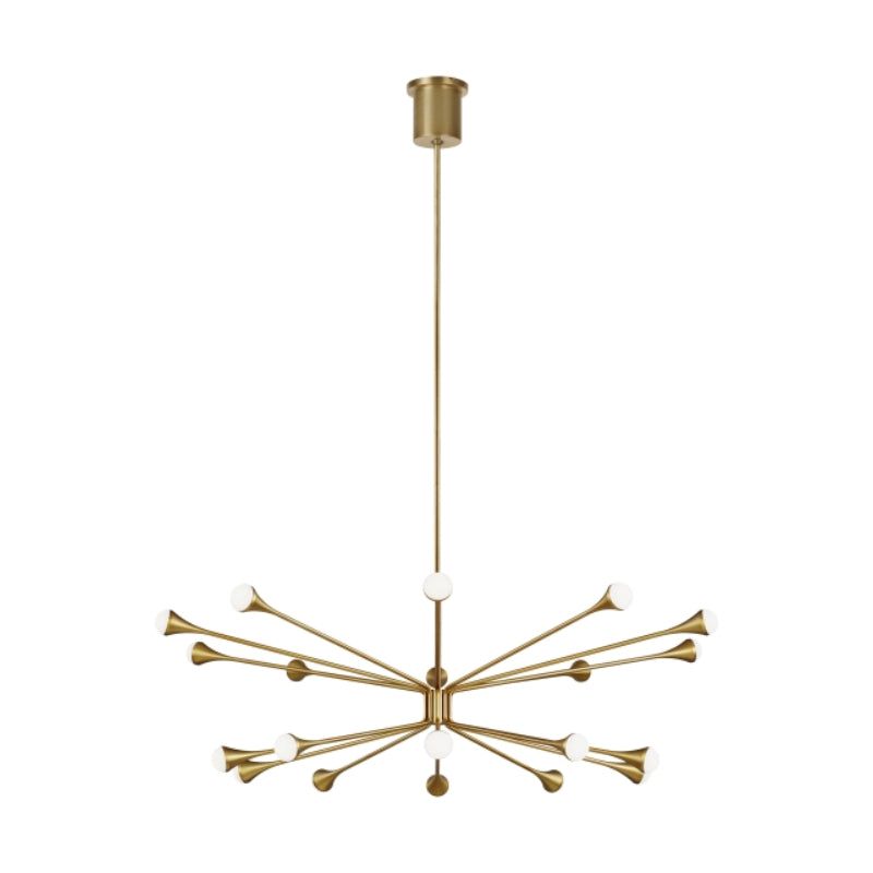 Visual Comfort Architectural 700LDY20R-LED930 Modern Sean Lavin Lody 20-lt 48" LED Chandelier Ceiling Light - CCT 3000K - Finish: Aged Brass