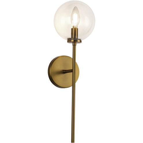 Alora Mood WV549101AGCL Cassia 1 Light 6 inch Aged Gold Bath Vanity Light Wall Light in Clear Glass Shade
