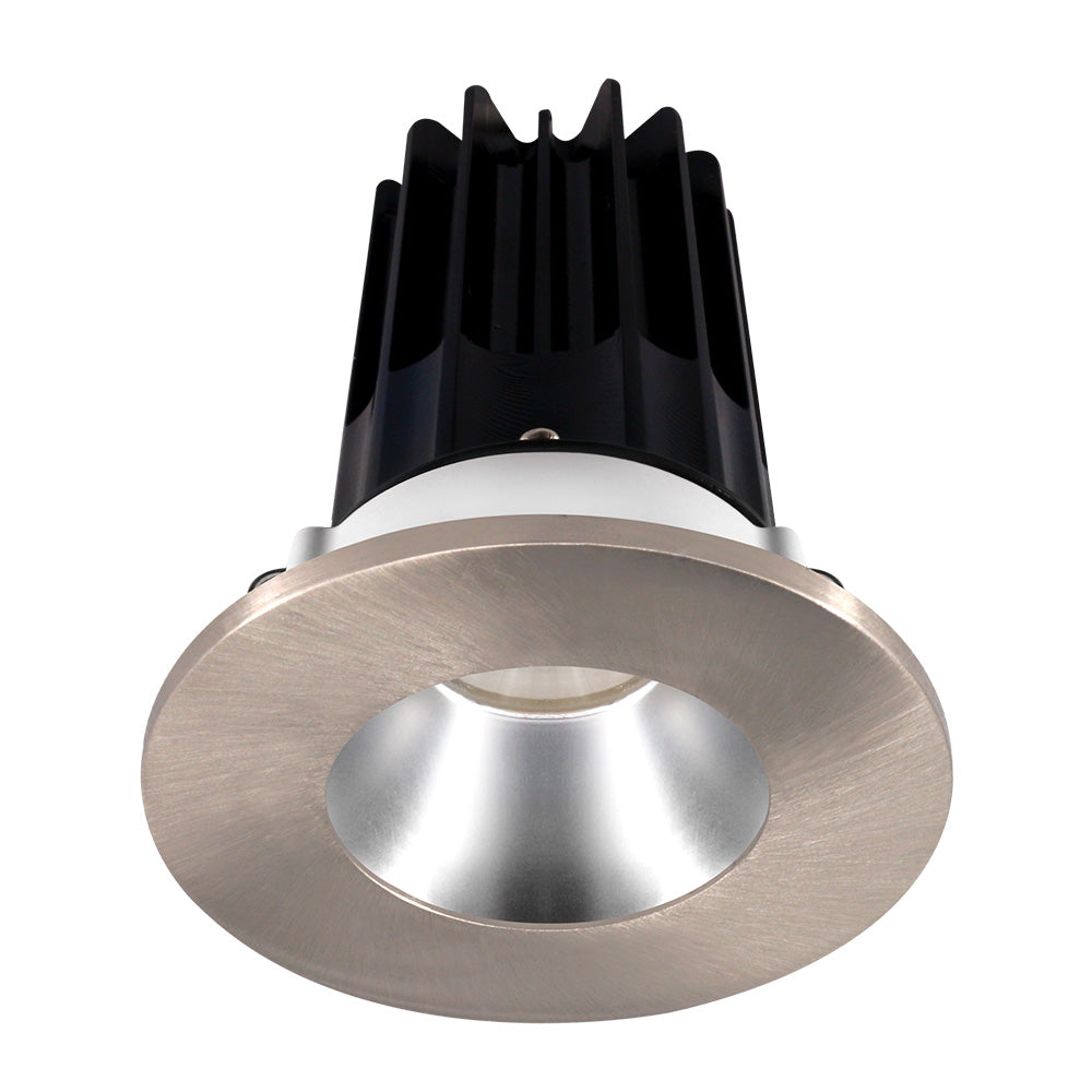 Lotus LED Lights LED-2-S15W-40K-2RRAK-2RTBN-60D 2" Round Recessed LED High Output Designer Series, 15W, 1020 Lumens, 4000K, 60° Beam Angle with Alzak Reflector - Brushed Nickel Trim