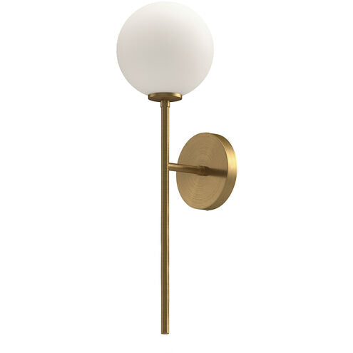 Alora Mood WV549101AGOP Cassia 1 Light 6 inch Aged Gold Bath Vanity Light Wall Light in Opal Glass Shade