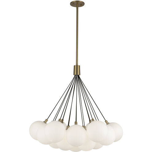 Kuzco Lighting CH3128-BG/OP Bolla LED 28 inch Brushed Gold Chandelier Ceiling Light in Opal Glass
