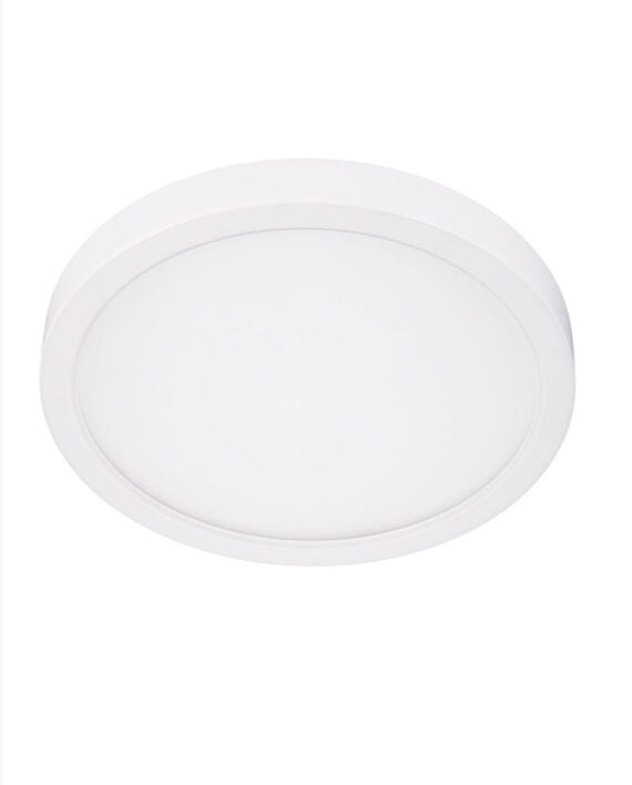 Cyber Tech Lighting C147RD-DISK/WH 8″ Round Flush Mount Ceiling Fixture – 14W LED, 3000K Color Temp. , 980 Lumens, White Finish