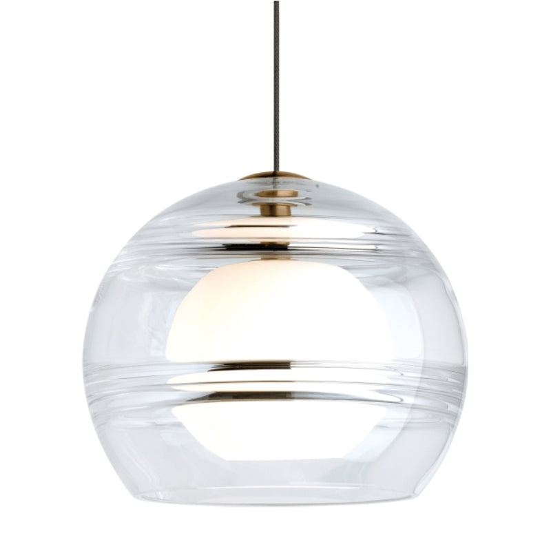 Visual Comfort Architectural 700MOSDNCS-LEDS930 Sedona 6" LED Pendant Satin Nickel, Clear Glass Shade, 6W 3000K Monorail
