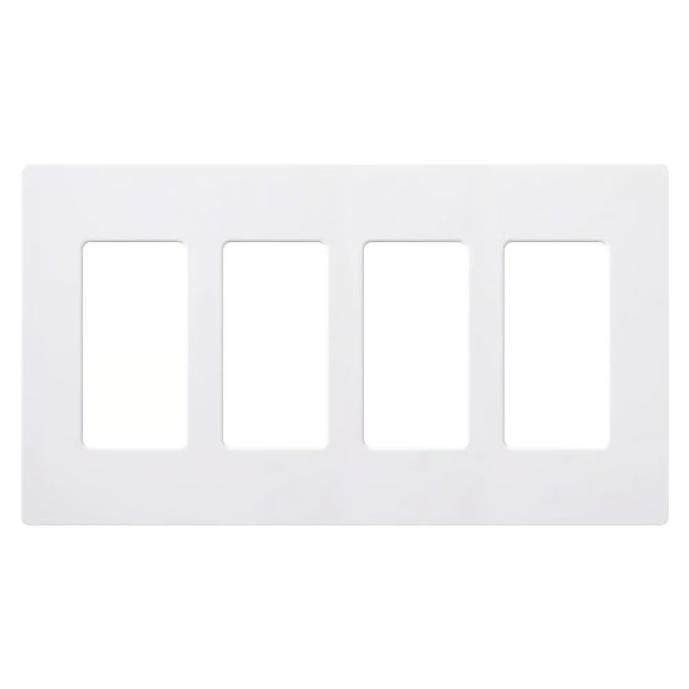 Lutron CW-4-WH-12 Claro 4 Gang Wall Plate White Gloss 12 Pack