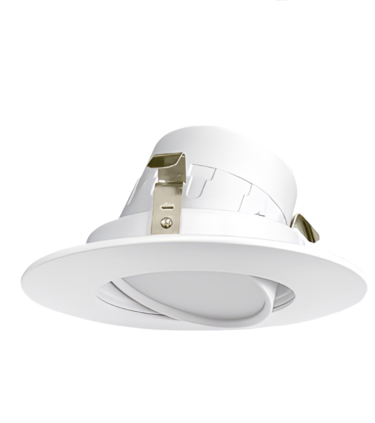 ESL Vision ESL-GBLR-6-16W-12750-WH Gimbal Light, 6 Inch, 16W, 2700K-5000K Selectable, 1,200 Lumens, 90CRI, 120V Dimmable, White Finish, E26 Base