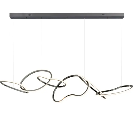 ET2 Contemporary Lighting E24618-BC Unity 6-Light LED Pendant, Color Temperature 3000K, Voltage 120-277V, Black Chrome Finish