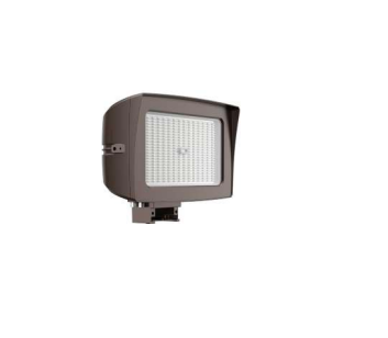 Westgate LF4MAX-XL-300W-MCTPB-TR-P-480V Spec Signature Maximum Feature Round Back Flood Light With U Bracket, Voltage 480V, Lumens 140LM/W, Multi-Color Temperature, Selectable Wattage 200W/240W/300W, Photocell, Bronze
