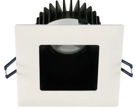 Lotus LED LD4S-50K-HO-4S-BR-WT-60D 4" Square Deep Regressed LED Downlight, High Output, Wattage 18W, Black Reflector, White Trim, Color Temperature 5000K, 1,700 Lumens, Voltage 120V - 60° Beam Angle