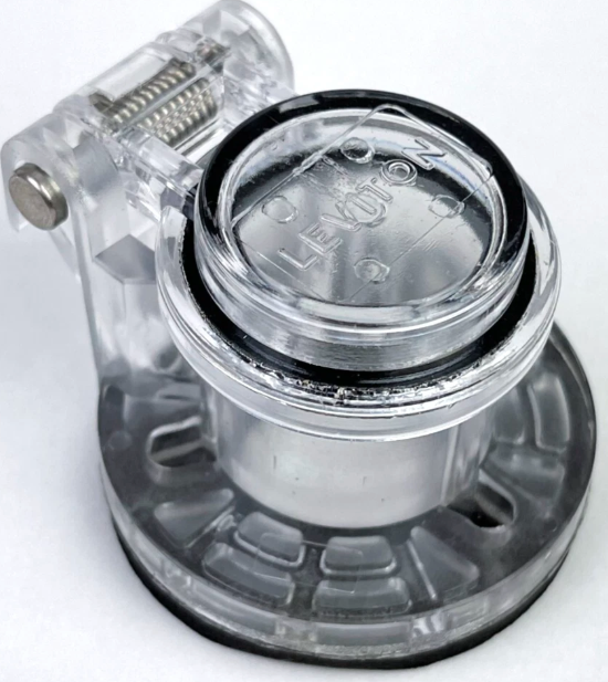 Leviton 15S31-UCL Cam-Type Male/Female Panel Mount Receptacle Enclosure w/ Automatic Closing Lid Spring, Clear