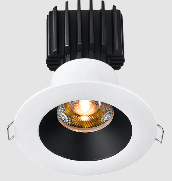 Lotus LED Lights L3F-RRW-WB-LB50-5C95 Tangra 3" Fixed Round Recessed Wide White-Black Duo Trim Lens Black, Beam Angle 50°, Multi-Color Temperature, CRI95