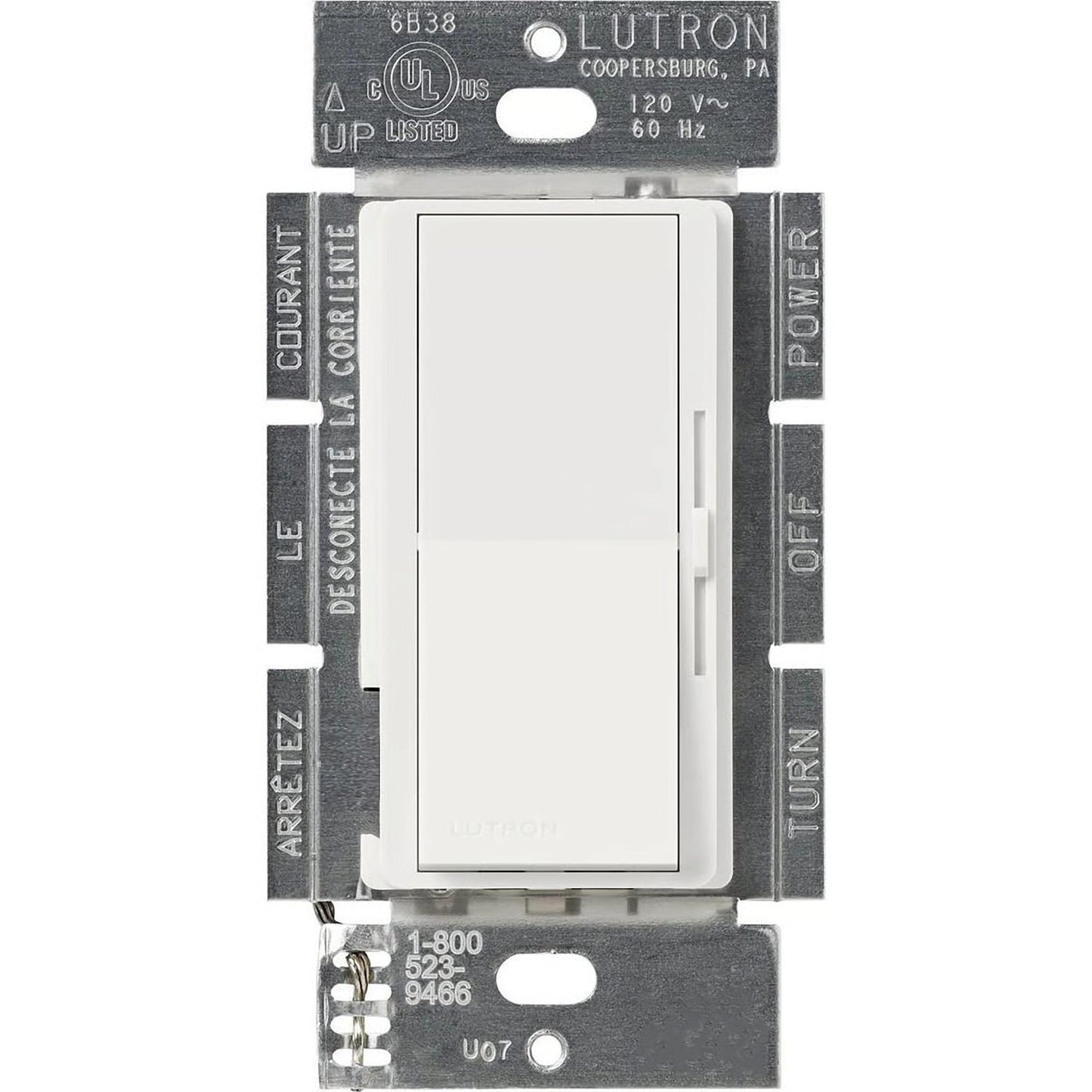 Lutron DV-10PH-WH Diva Dimmer Switch 1000W 120V White Single Pole