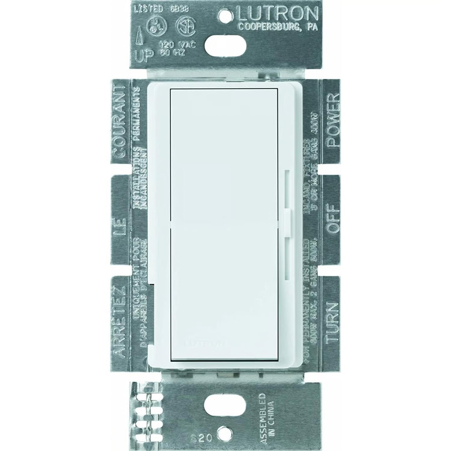 Lutron DVELV-300PH-WH Diva ELV Dimmer Switch 300W 120V White Single Pole