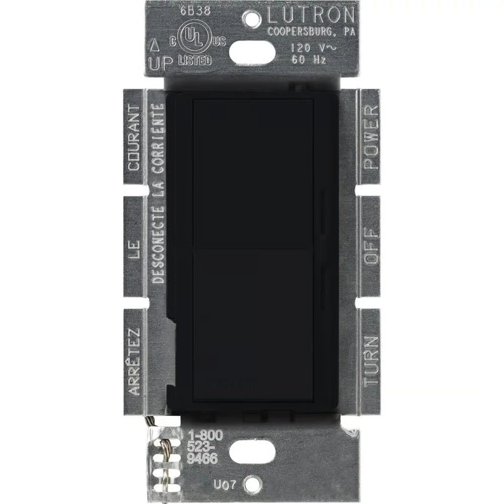 Lutron DVFSQ-F-HO-BL Diva Fan Control 3 Speed 2.0A 120V Black Single Pole