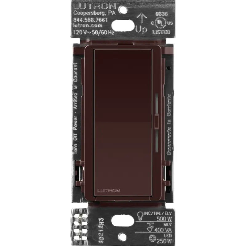 Lutron DVRF-5NE-BR Caseta Diva Smart ELV+ Dimmer - Finish: Brown - Input Voltage: 120V