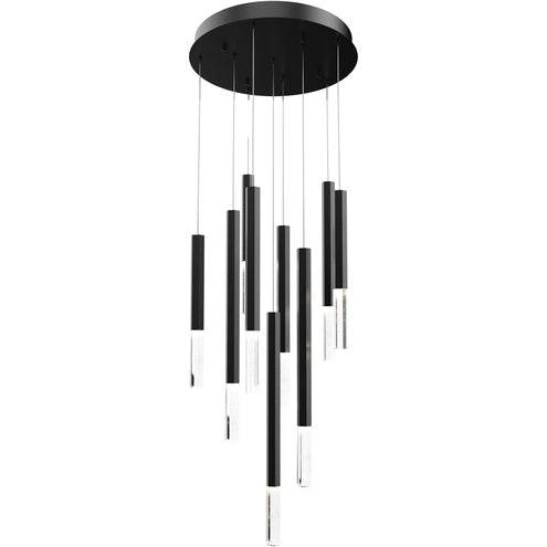 ET2 Contemporary Lighting E11029-95BK 15 Inch Diaphane Multi-Light Pendant Ceiling Light - CCT: 3000K - Finish: Black
