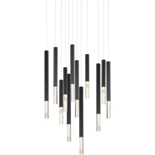 ET2 Contemporary Lighting E11032-95BK 27.5 Inch Diaphane Multi-Light Pendant Ceiling Light - CCT: 3000K - Finish: Black